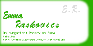 emma raskovics business card